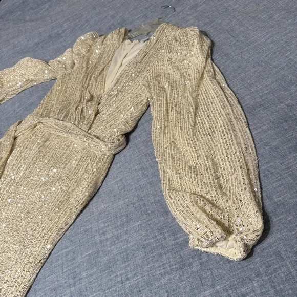 Silver and Champagne Jumpsuit sz M